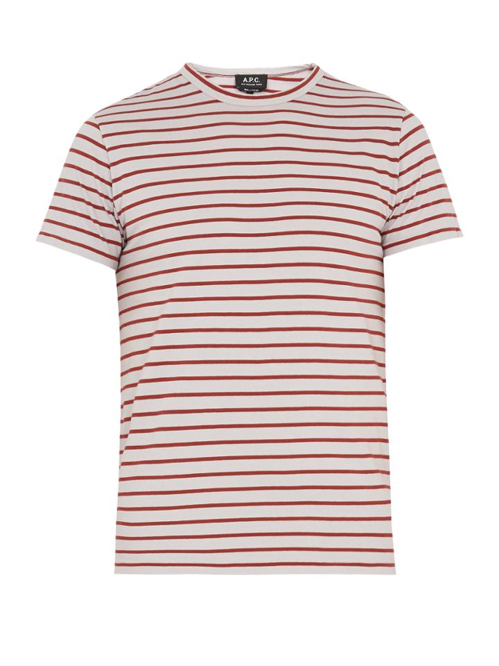 A.p.c. Lane Striped Cotton-jersey T-shirt