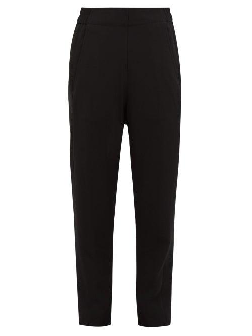Matchesfashion.com Ann Demeulemeester - Elasticated Waist Twill Cropped Trousers - Womens - Black