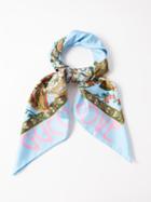 Gucci - Printed Silk-twill Scarf - Womens - Blue Multi