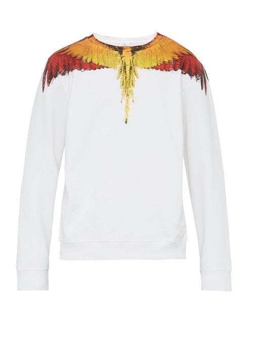 Matchesfashion.com Marcelo Burlon - Wings Cotton Sweatshirt - Mens - Black Multi
