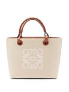 Loewe - Small Anagram-embroidered Canvas Tote Bag - Womens - Cream