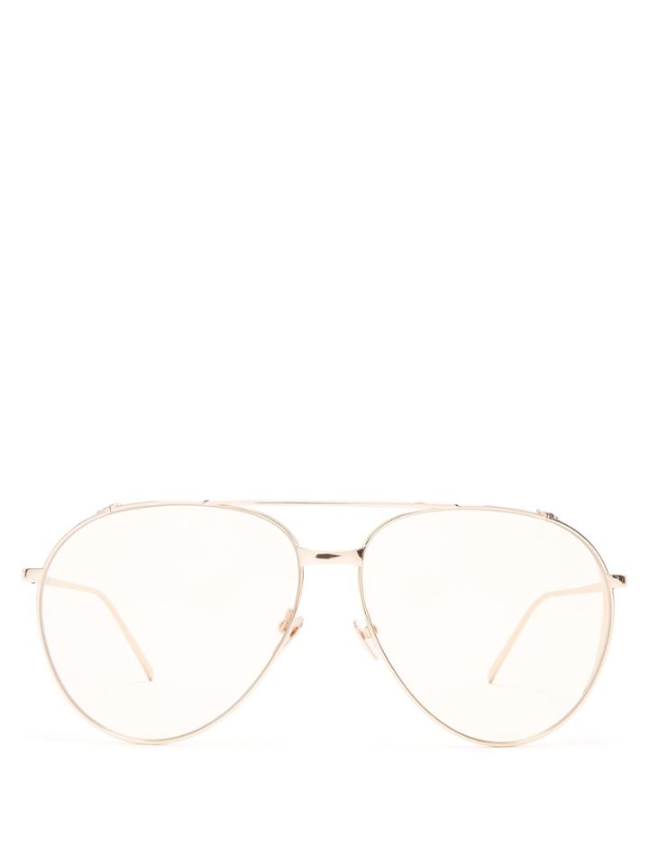 Linda Farrow Aviator Rose Gold-plated Sunglasses