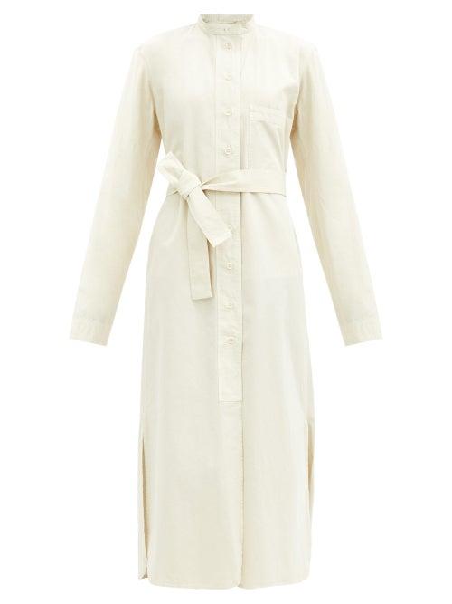 Matchesfashion.com Lemaire - Belted Cotton-poplin Shirt Dress - Womens - Cream