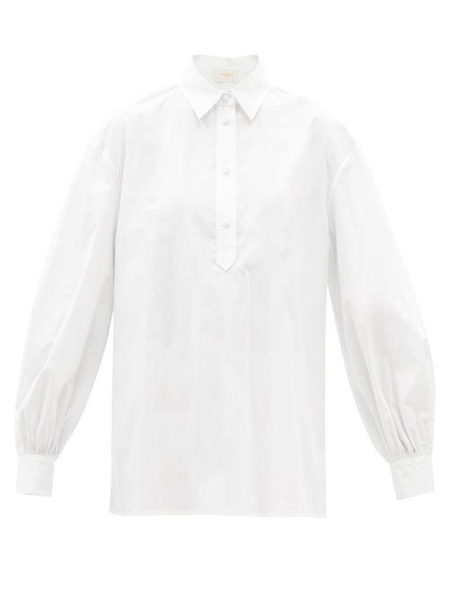 Ladies Beachwear La Doublej - Poet Cotton-poplin Shirt - Womens - White
