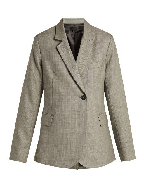 Matchesfashion.com Nili Lotan - Classon Single Breasted Wool Jacket - Womens - Grey