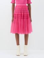 Molly Goddard - Ava Sheer Tulle Skirt - Womens - Mid Pink