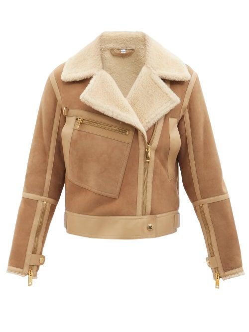 Burberry - Airfield Shearling Jacket - Womens - Beige