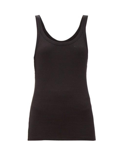 Matchesfashion.com The Upside - Boyfriend Ribbed Cotton Tank Top - Womens - Black