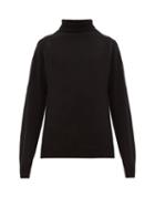 Matchesfashion.com Margaret Howell - Ribbed Roll Neck Merino Blend Sweater - Mens - Black