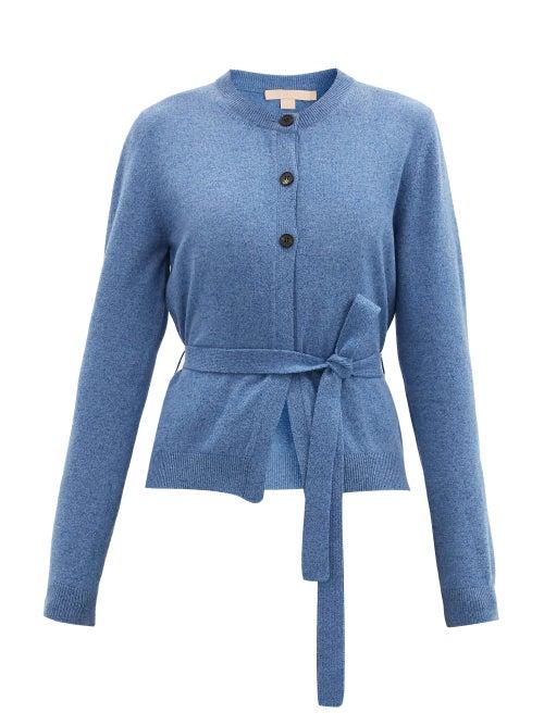 Matchesfashion.com Brock Collection - Ramo Belted Wool-blend Cardigan - Womens - Blue