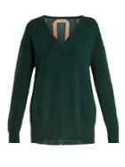 No. 21 Contrast-back Ribbed-knit Cotton And Silk Sweater