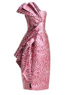 Matchesfashion.com Halpern - Zebra Lam Strapless Midi Dress - Womens - Pink Multi