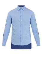 Alexander Mcqueen Contrast-back Point-collar Cotton Shirt