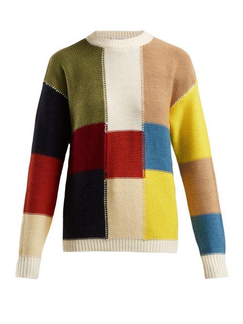 Matchesfashion.com See By Chlo - Patchwork Wool Sweater - Womens - Multi