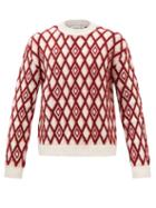 S.s. Daley - Diamond-jacquard Sweater - Mens - White