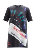 Matchesfashion.com Raf Simons - Ss14 Printed Neoprene Longline T-shirt - Womens - Black