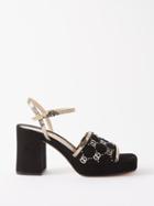 Gucci - Gg-embellished Suede Sandals - Womens - Black