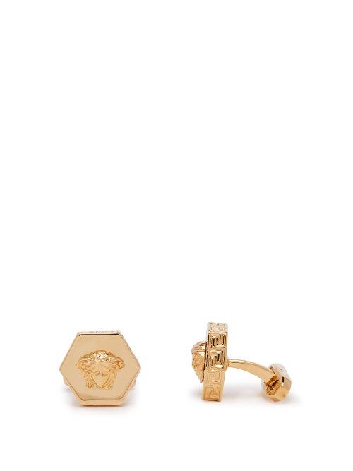 Matchesfashion.com Versace - Medusa Gold Tone Cufflinks - Mens - Gold