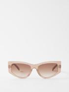 Celine Eyewear - Thin Story Butterfly Acetate Sunglasses - Womens - Light Brown