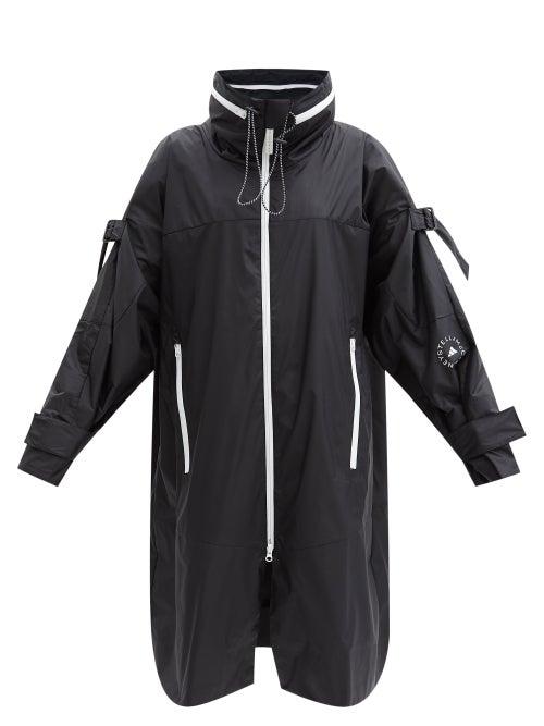 Adidas By Stella Mccartney - Logo-print Recycled-fibre Ripstop Parka - Womens - Black
