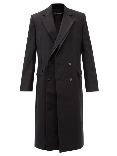 Y/project - Contraband Double-breasted Layered Cotton Overcoat - Mens - Black