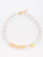 Timeless Pearly - Smile Gold-plated Beaded Necklace - Womens - Clear Multi