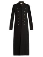 Matchesfashion.com Saint Laurent - Doouble Breasted Wool Military Coat - Womens - Black