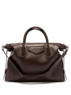 Givenchy - Antigona Lock Medium Leather Bag - Womens - Dark Brown