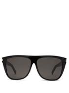 Matchesfashion.com Saint Laurent - D Frame Studded Acetate Sunglasses - Mens - Black