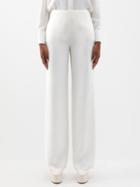 Valentino - High-waist Silk-cady Wide-leg Trousers - Womens - Ivory