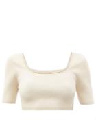 Matchesfashion.com Jacquemus - Arancia Ribbed-knit Cropped Top - Womens - Beige