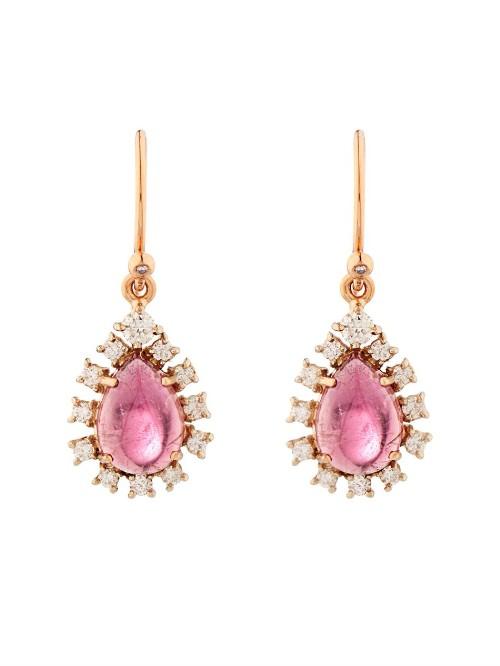Irene Neuwirth Diamond, Tourmaline & Rose-gold Earrings