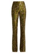 Giambattista Valli Floral-jacquard High-waisted Flared Trousers