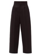 Matchesfashion.com Bottega Veneta - Double-pleated Wool Wide-leg Trousers - Womens - Black