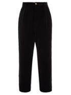 Nick Fouquet - Tacito Pleated Cotton-velvet Trousers - Mens - Black
