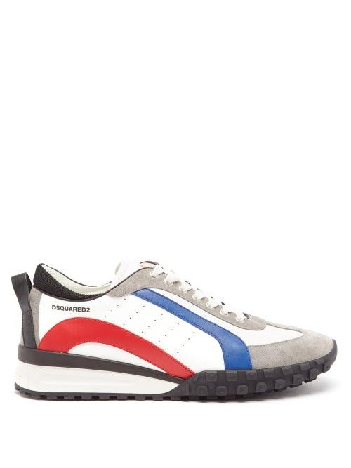Dsquared2 - Striped Leather Trainers - Mens - White Multi