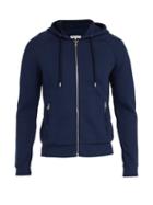 Matchesfashion.com Orlebar Brown - Brayfield Chevron Knit Cotton Hooded Sweater - Mens - Navy