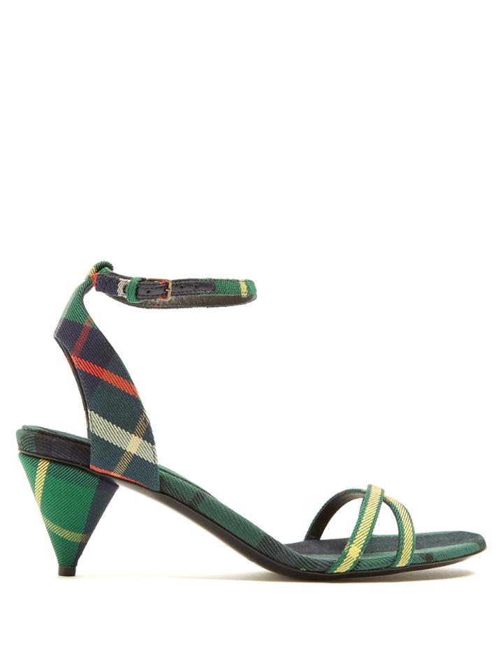 Burberry Cone-heel Tartan Sandals