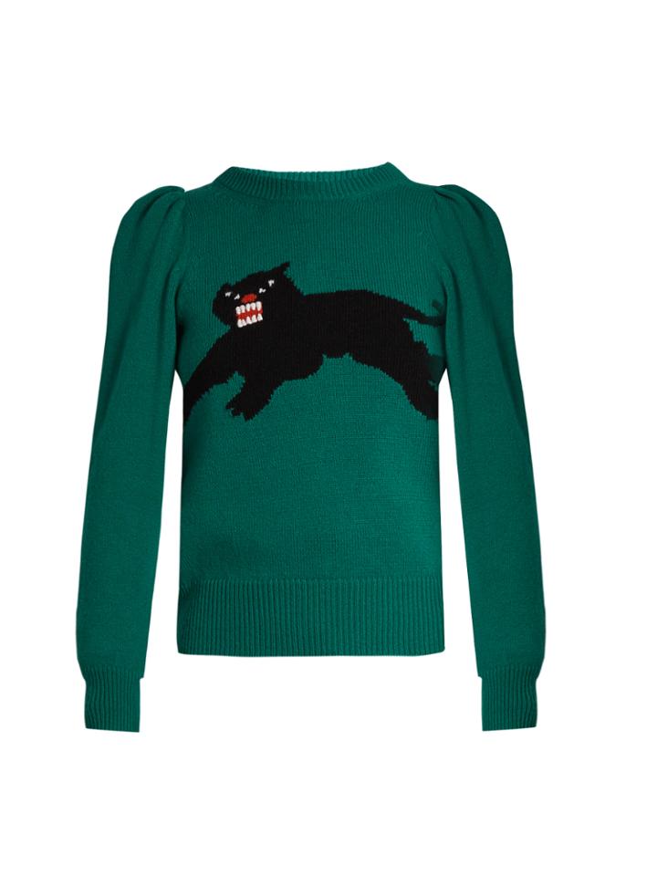 Gucci Panther Intarsia-knit Wool Sweater