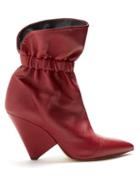 Matchesfashion.com Isabel Marant - Lileas Leather Ankle Boots - Womens - Burgundy