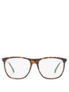 Matchesfashion.com Gucci - Tortoiseshell Effect Rectangular Acetate Glasses - Womens - Tortoiseshell