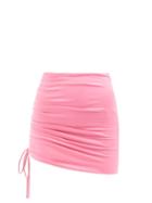 David Koma - Ruched-jersey Mini Skirt - Womens - Pink