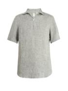 Matchesfashion.com Finamore 1925 - Palma Short Sleeved Linen Shirt - Mens - Green