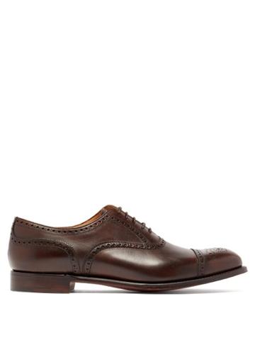 Matchesfashion.com Cheaney - Wilfred Leather Semi Brogues - Mens - Dark Brown