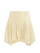 Matchesfashion.com Isabel Marant Toile - Akala Lace Trimmed Cotton Mini Skirt - Womens - Light Yellow