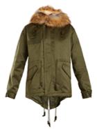 Nili Lotan Aviano Faux-fur Trim Hooded Satin Parka