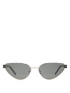 Matchesfashion.com Saint Laurent - Metal Cat Eye Sunglasses - Womens - Silver