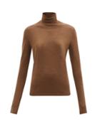 Totme - Roll-neck Wool Sweater - Womens - Camel