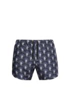 Matchesfashion.com Neil Barrett - Palm Print Swim Shorts - Mens - Blue