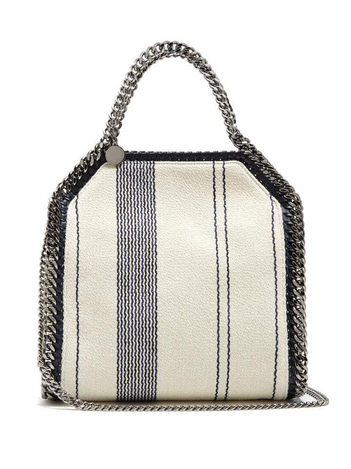 Stella Mccartney Bella Mini Striped Woven Cross-body Bag